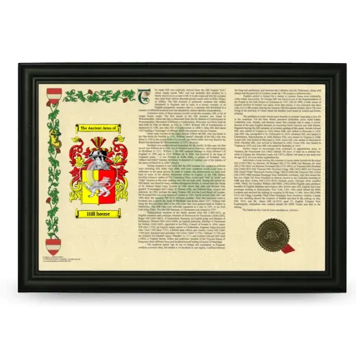 Hill house Armorial Landscape Framed - Black