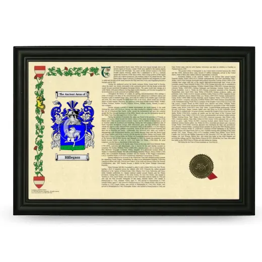 Hillegass Armorial Landscape Framed - Black