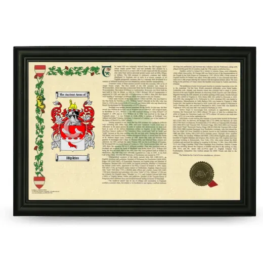 Hipkiss Armorial Landscape Framed - Black