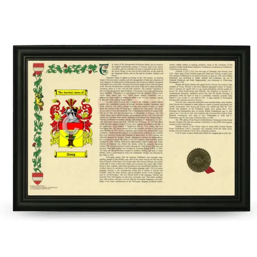 Hoag Armorial Landscape Framed - Black