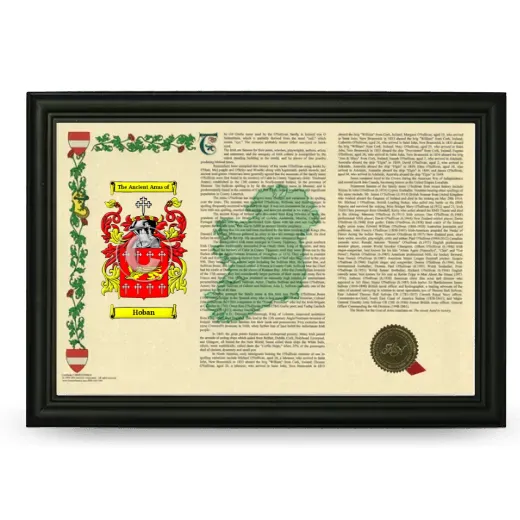 Hoban Armorial Landscape Framed - Black