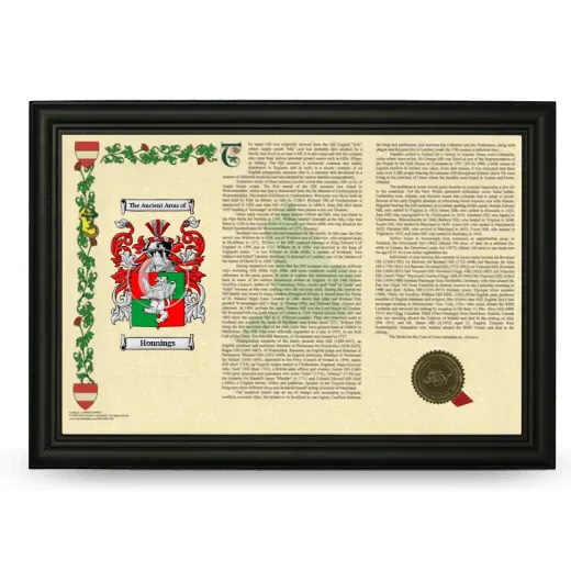 Honnings Armorial Landscape Framed - Black
