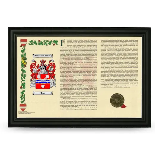 Horn Armorial Landscape Framed - Black