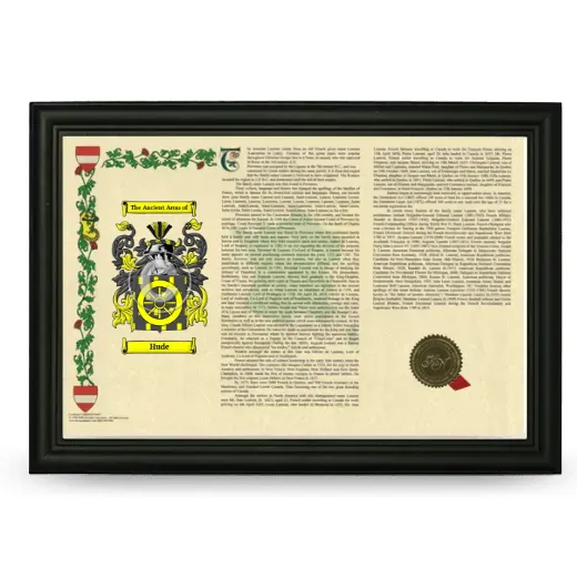 Hude Armorial Landscape Framed - Black