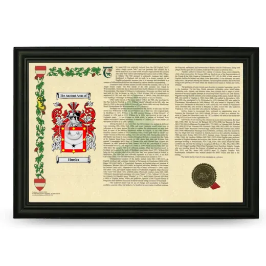 Hunks Armorial Landscape Framed - Black