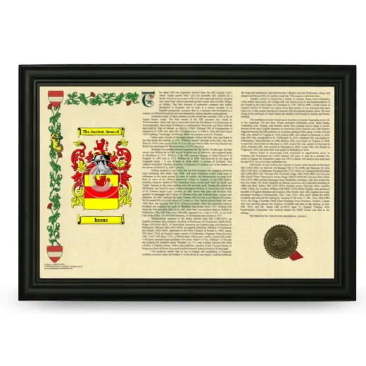 Imms Armorial Landscape Framed - Black