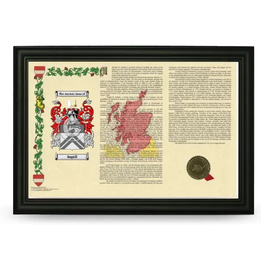 Ingall Armorial Landscape Framed - Black