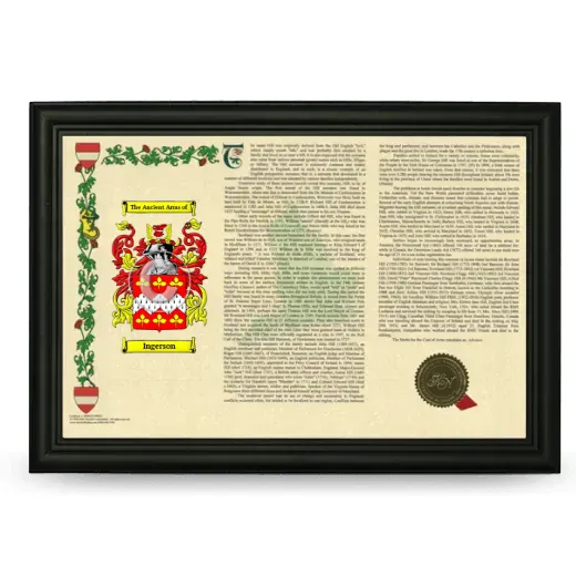 Ingerson Armorial Landscape Framed - Black