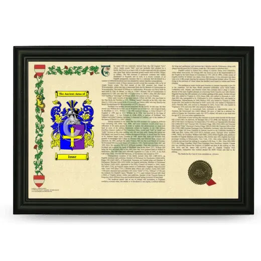 Issac Armorial Landscape Framed - Black