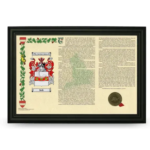 Jack Armorial Landscape Framed - Black