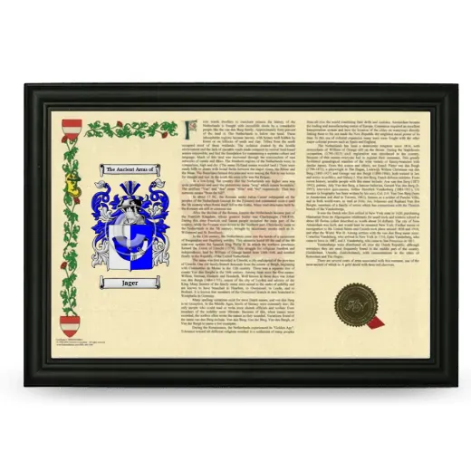 Jager Armorial Landscape Framed - Black