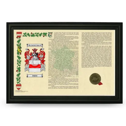 Jeness Armorial Landscape Framed - Black