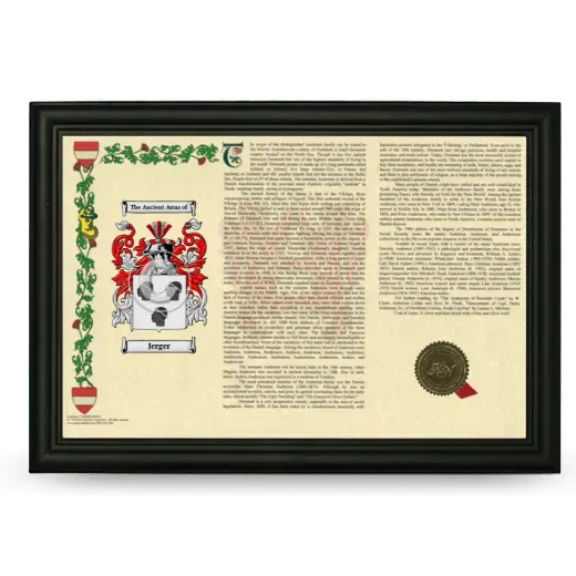 Jerger Armorial Landscape Framed - Black