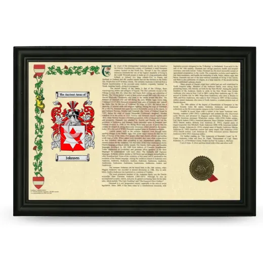Johnsen Armorial Landscape Framed - Black