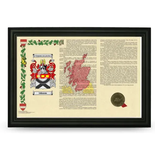 Johnson Armorial Landscape Framed - Black