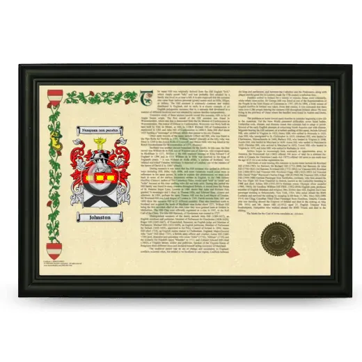 Johnston Armorial Landscape Framed - Black