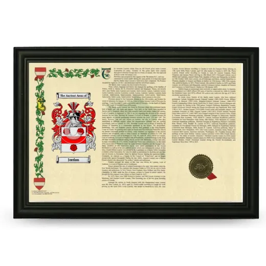 Jordan Armorial Landscape Framed - Black