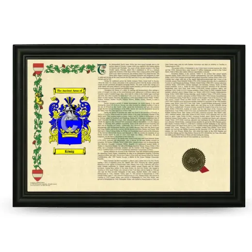 König Armorial Landscape Framed - Black