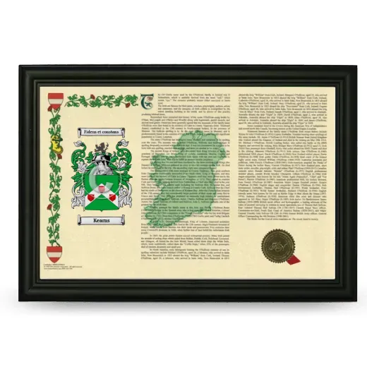 Kearns Armorial Landscape Framed - Black