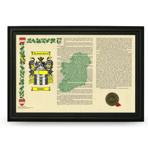 Keleher Armorial Landscape Framed - Black