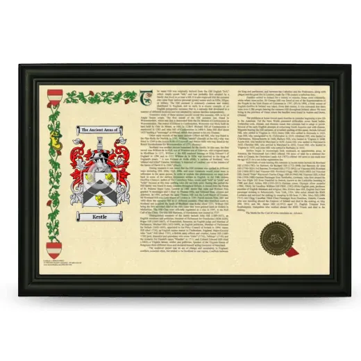 Kestle Armorial Landscape Framed - Black