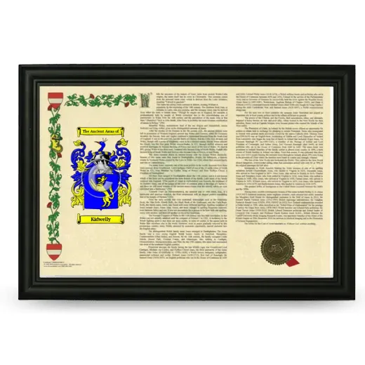 Kidwelly Armorial Landscape Framed - Black