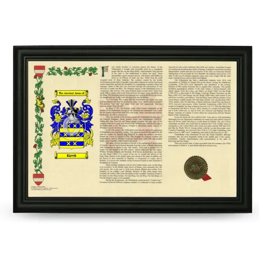 Kievit Armorial Landscape Framed - Black