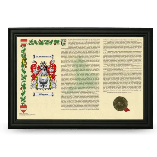 Killegrew Armorial Landscape Framed - Black
