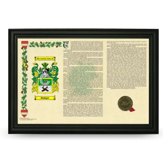 Kisinger Armorial Landscape Framed - Black