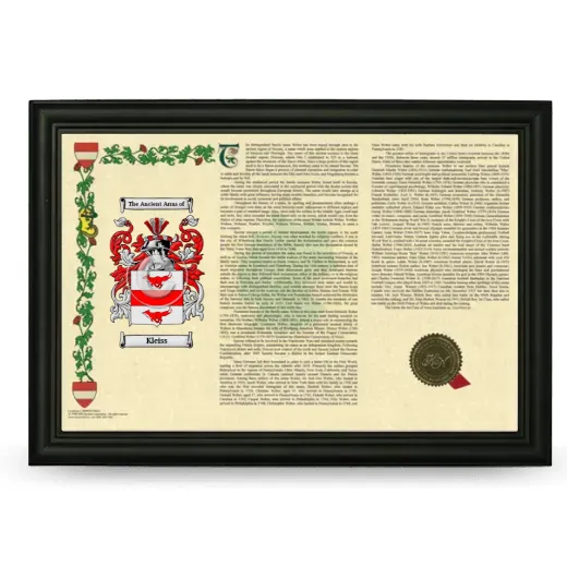 Kleiss Armorial Landscape Framed - Black
