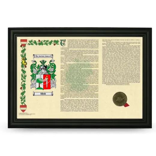 Klink Armorial Landscape Framed - Black