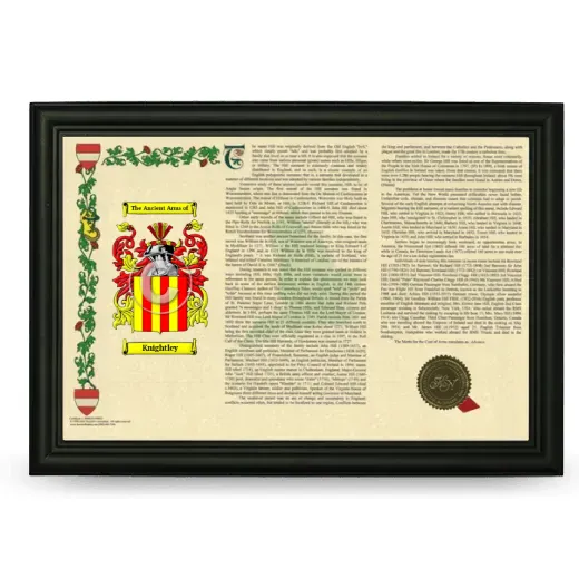 Knightley Armorial Landscape Framed - Black