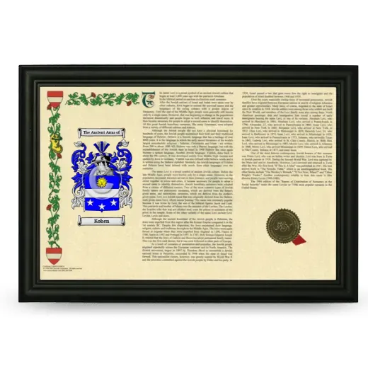 Kohen Armorial Landscape Framed - Black