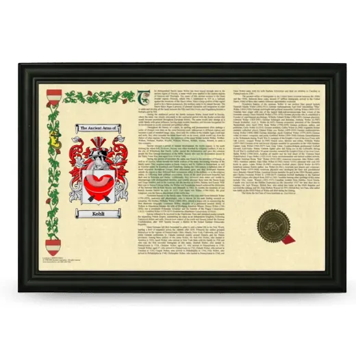 Kohli Armorial Landscape Framed - Black