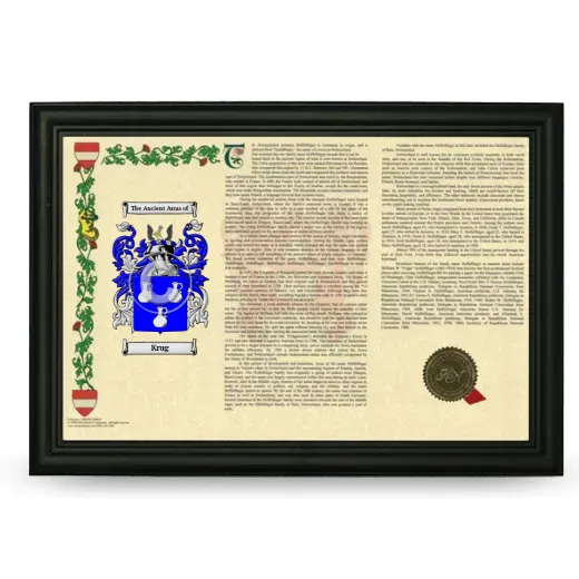 Krug Armorial Landscape Framed - Black