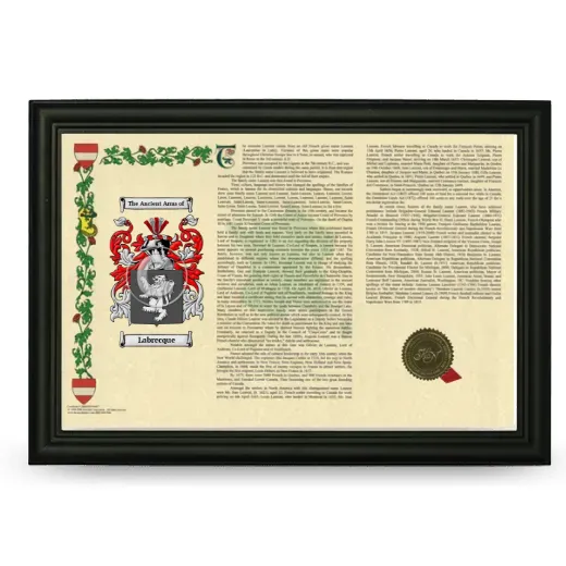 Labrecque Armorial Landscape Framed - Black