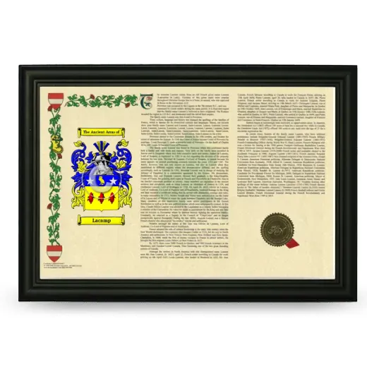 Lacamp Armorial Landscape Framed - Black
