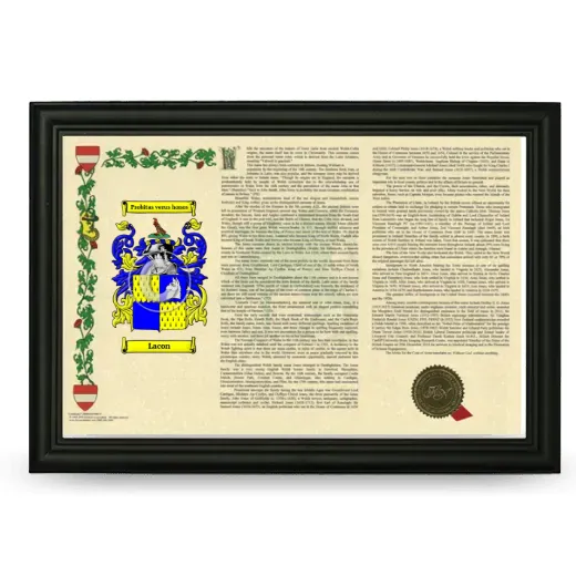 Lacon Armorial Landscape Framed - Black