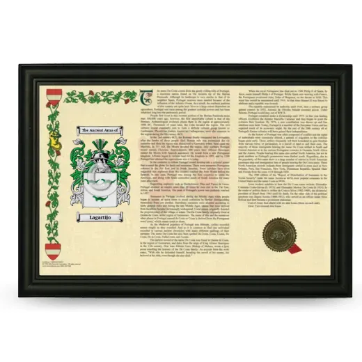 Lagartijo Armorial Landscape Framed - Black