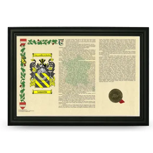 Lamarche Armorial Landscape Framed - Black