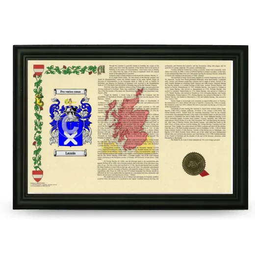 Lamia Armorial Landscape Framed - Black