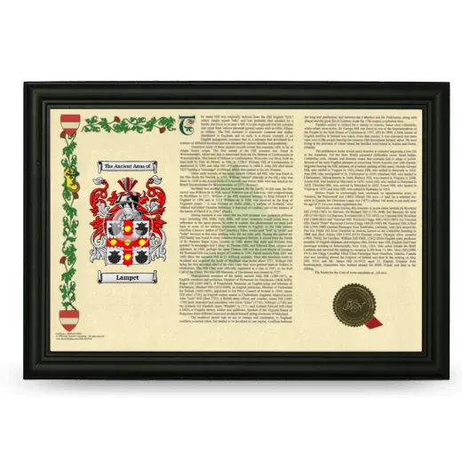 Lampet Armorial Landscape Framed - Black
