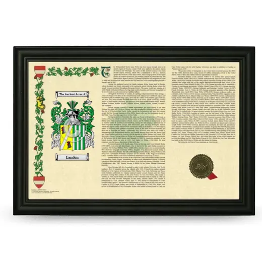 Landen Armorial Landscape Framed - Black