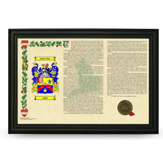 Lane Armorial Landscape Framed - Black