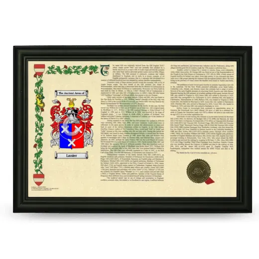 Lanier Armorial Landscape Framed - Black