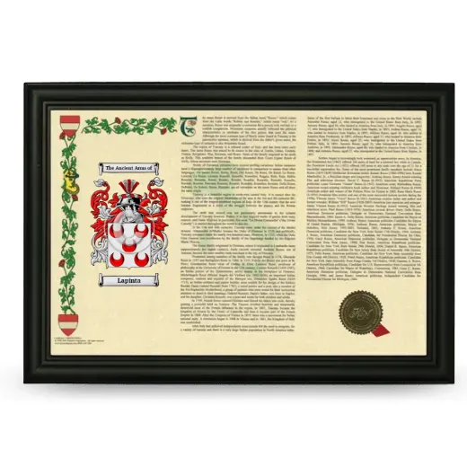 Lapinta Armorial Landscape Framed - Black