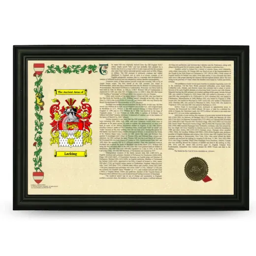 Larking Armorial Landscape Framed - Black