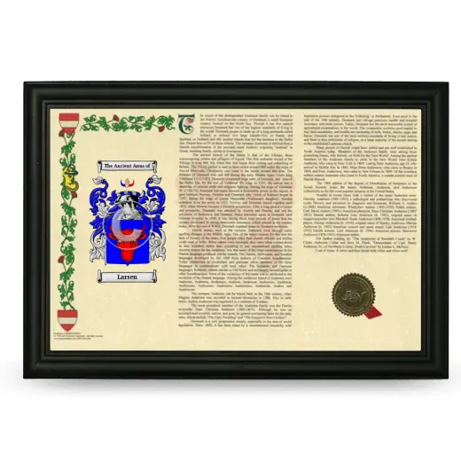 Larsen Armorial Landscape Framed - Black