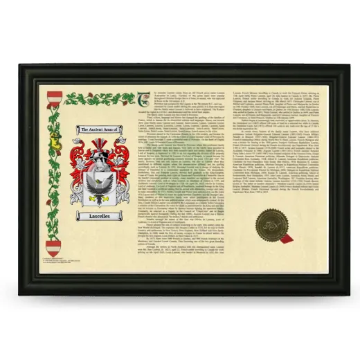 Lascelles Armorial Landscape Framed - Black