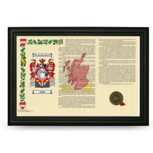 Latta Armorial Landscape Framed - Black